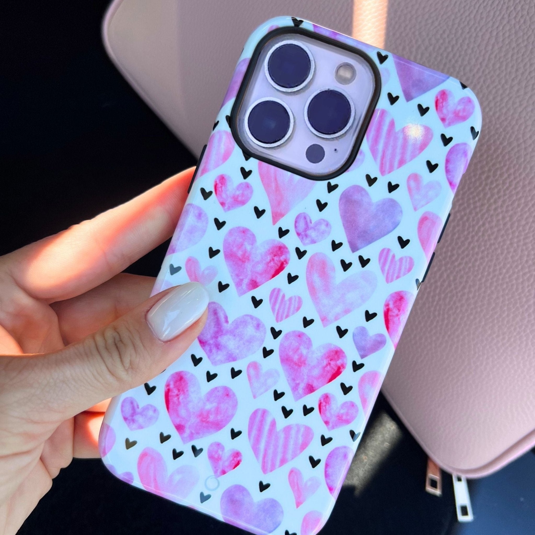 Blushing Hearts iPhone Case