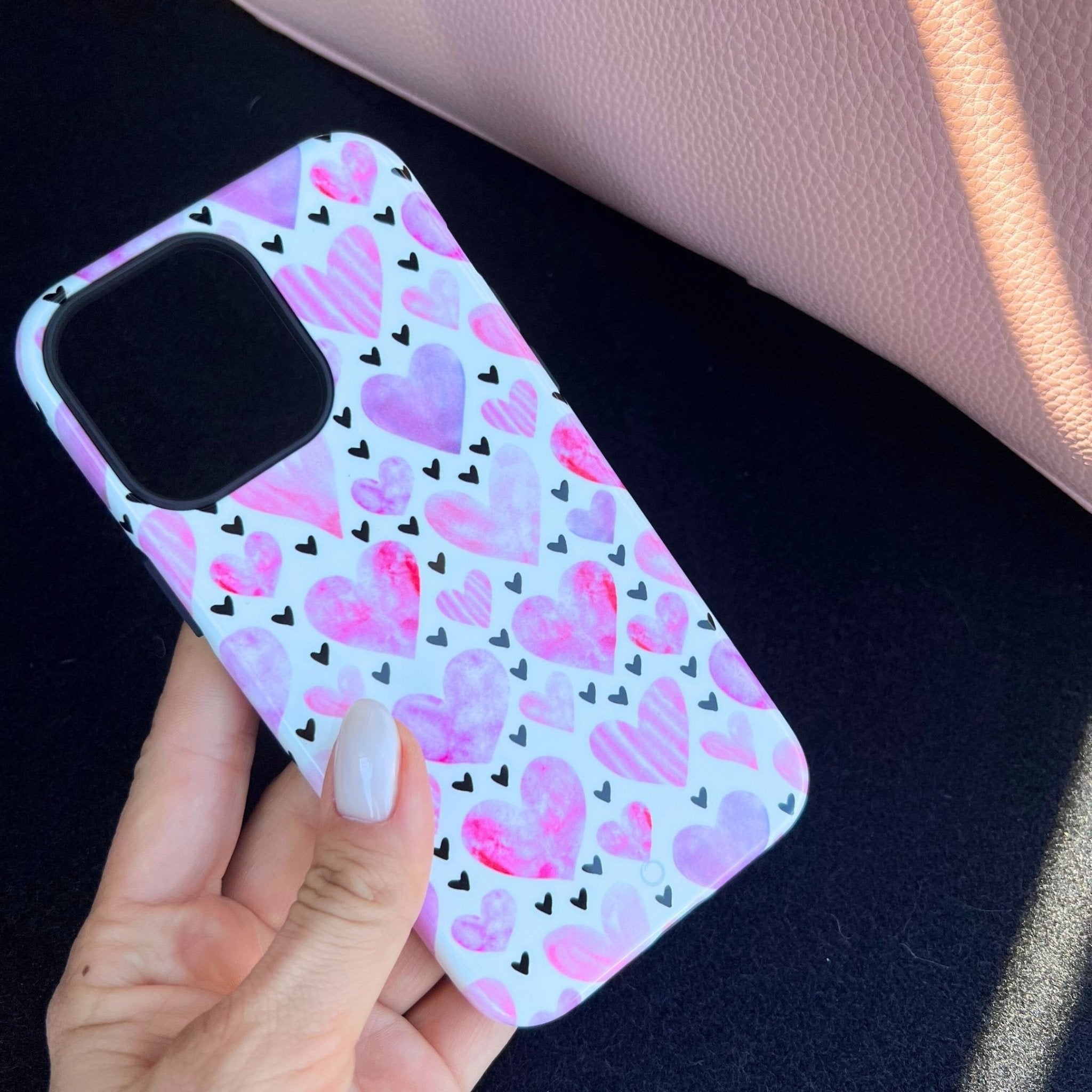 Blushing Hearts iPhone Case