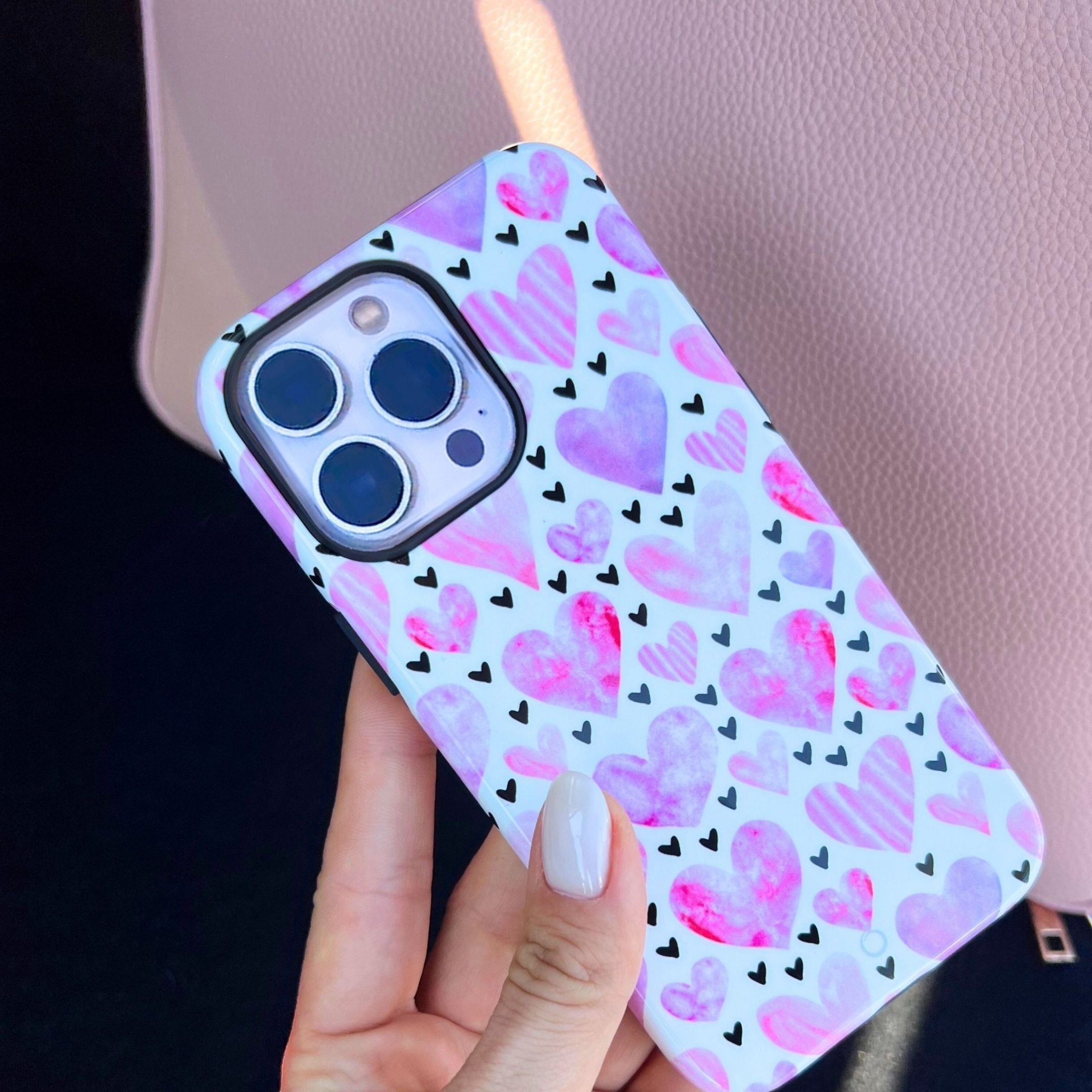 Blushing Hearts iPhone Case