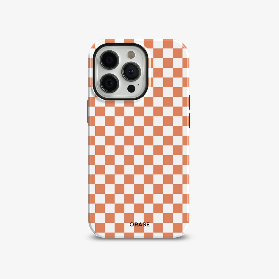 Peach Checkerboard iPhone Case