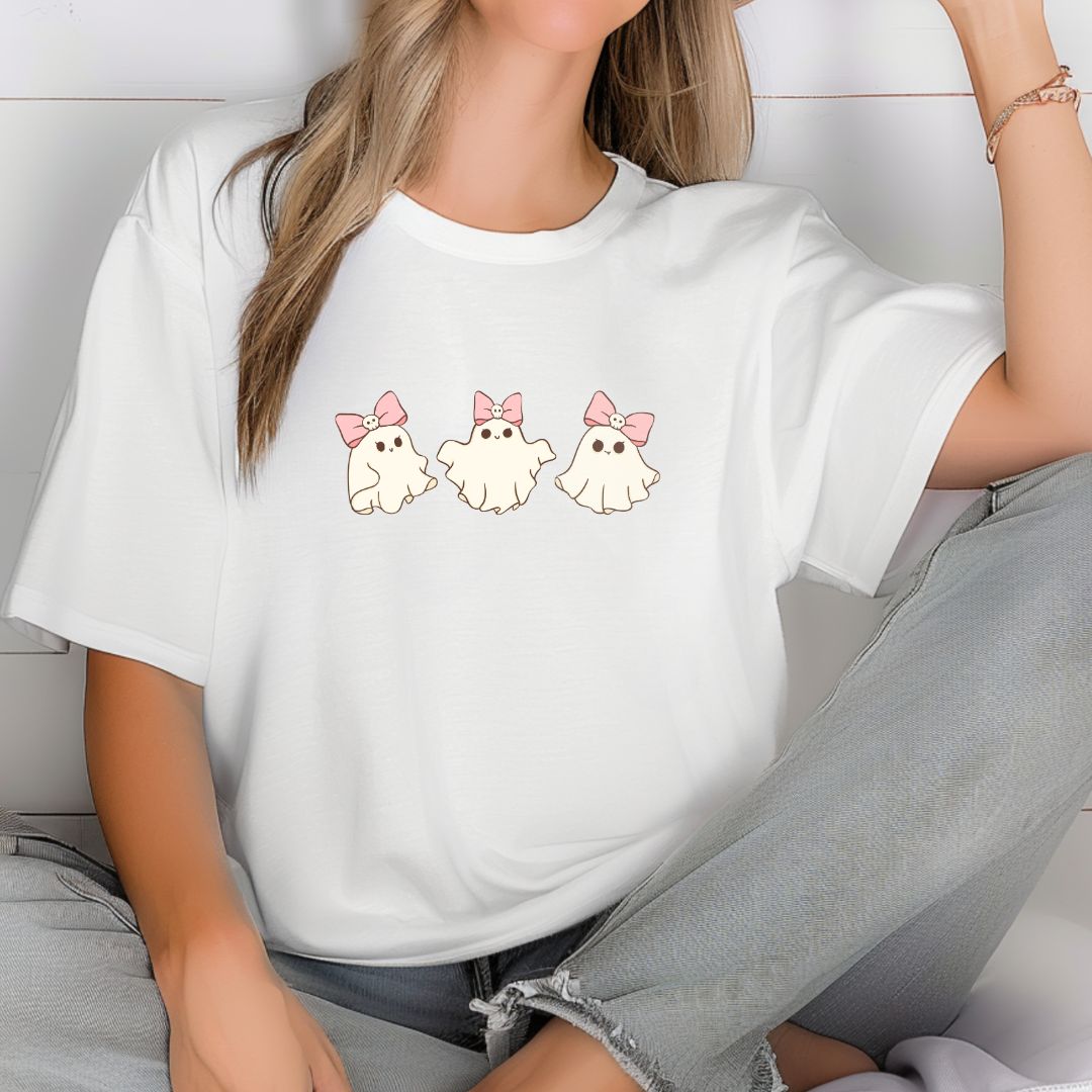 Pink Ghost with Bows T-Shirt