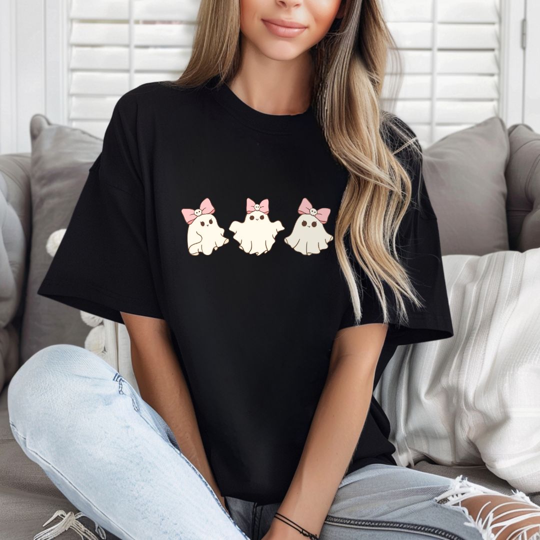 Pink Ghost with Bows T-Shirt