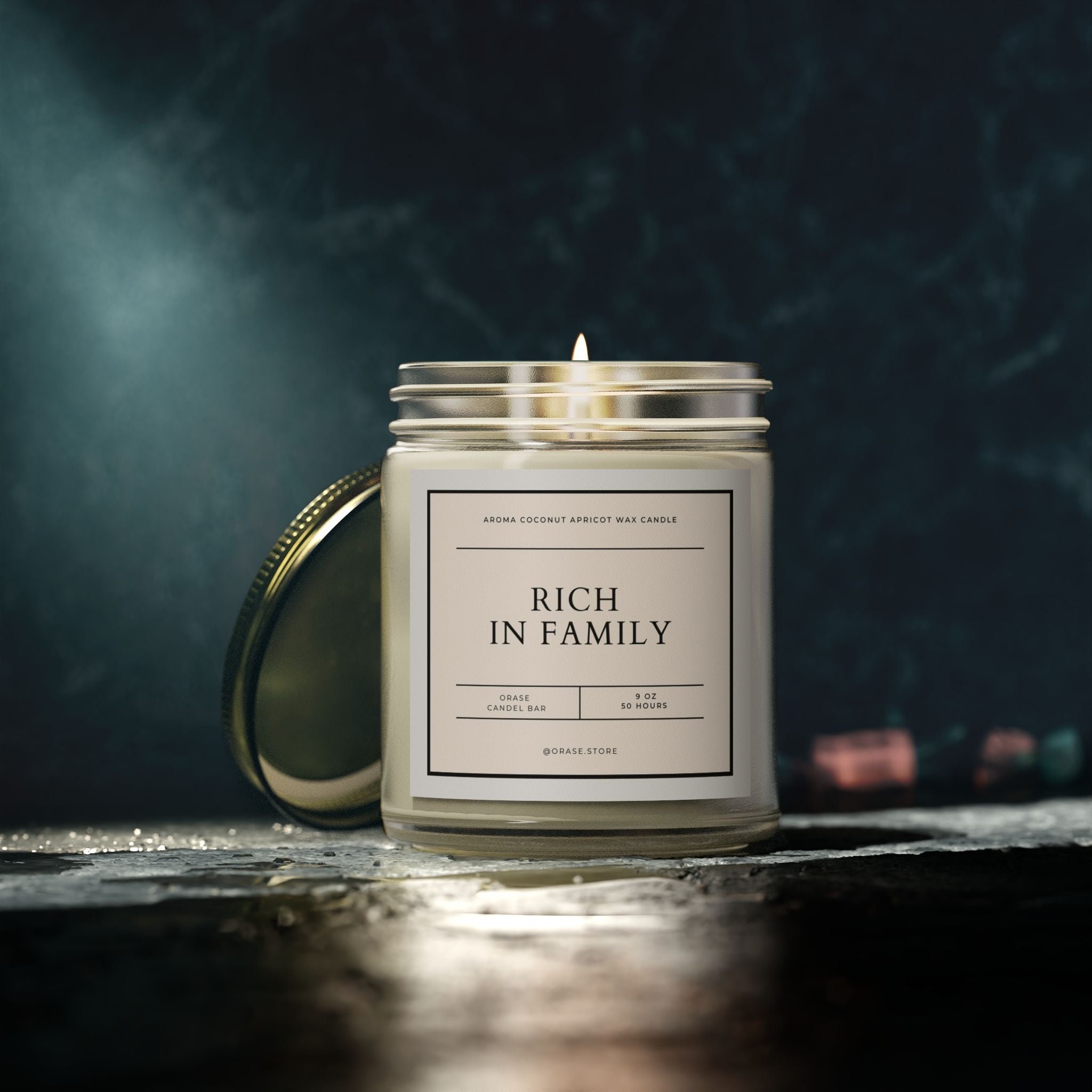 "Rich In Family" Aroma Coconut Apricot Wax Candle