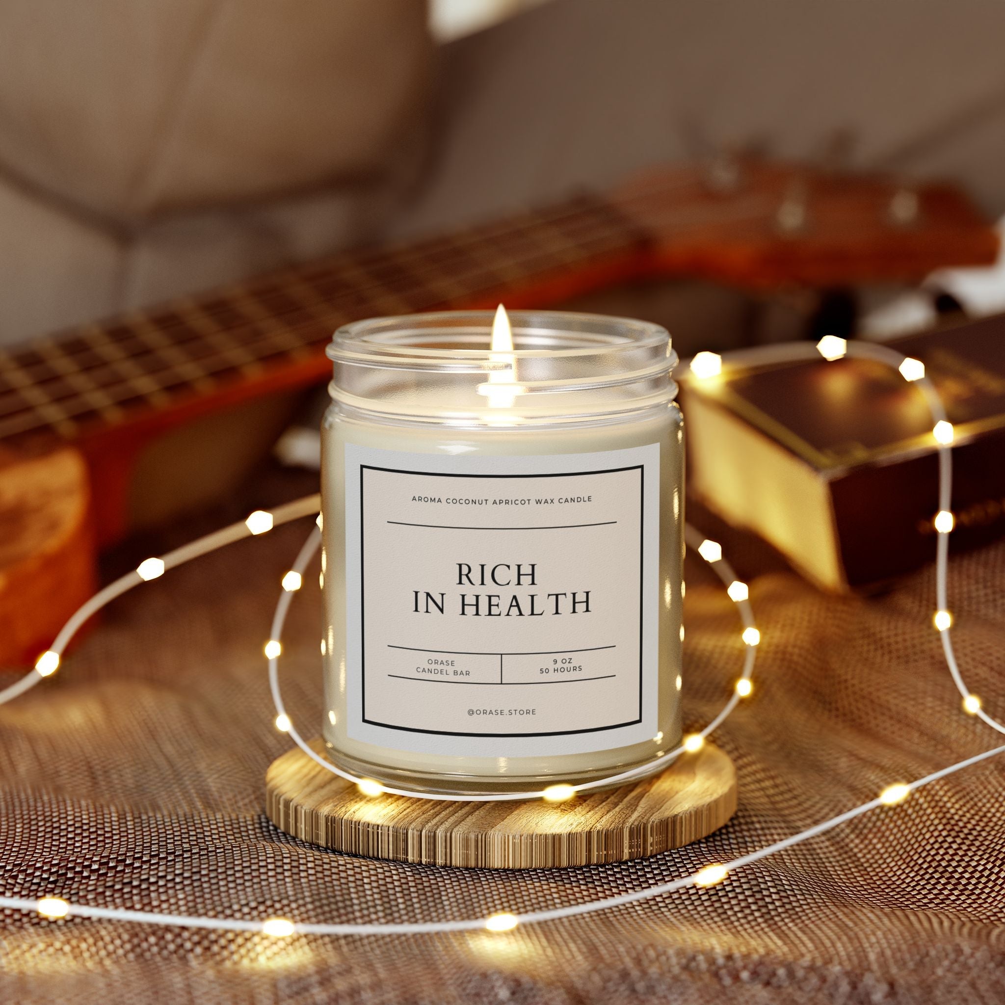 "Rich In Health" Aroma Coconut Apricot Wax Candle