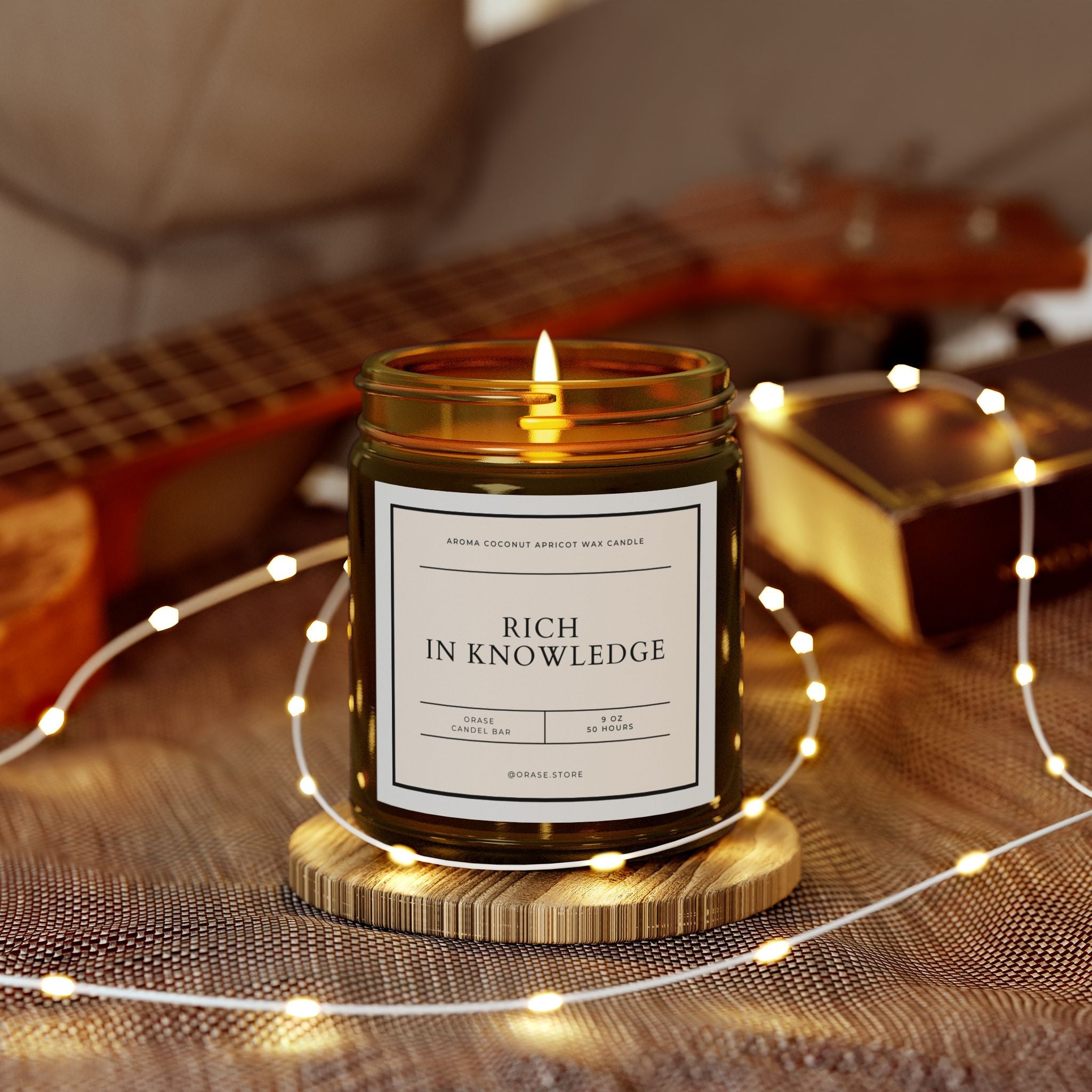 "Rich In Knowledge" Aroma Coconut Apricot Wax Candle