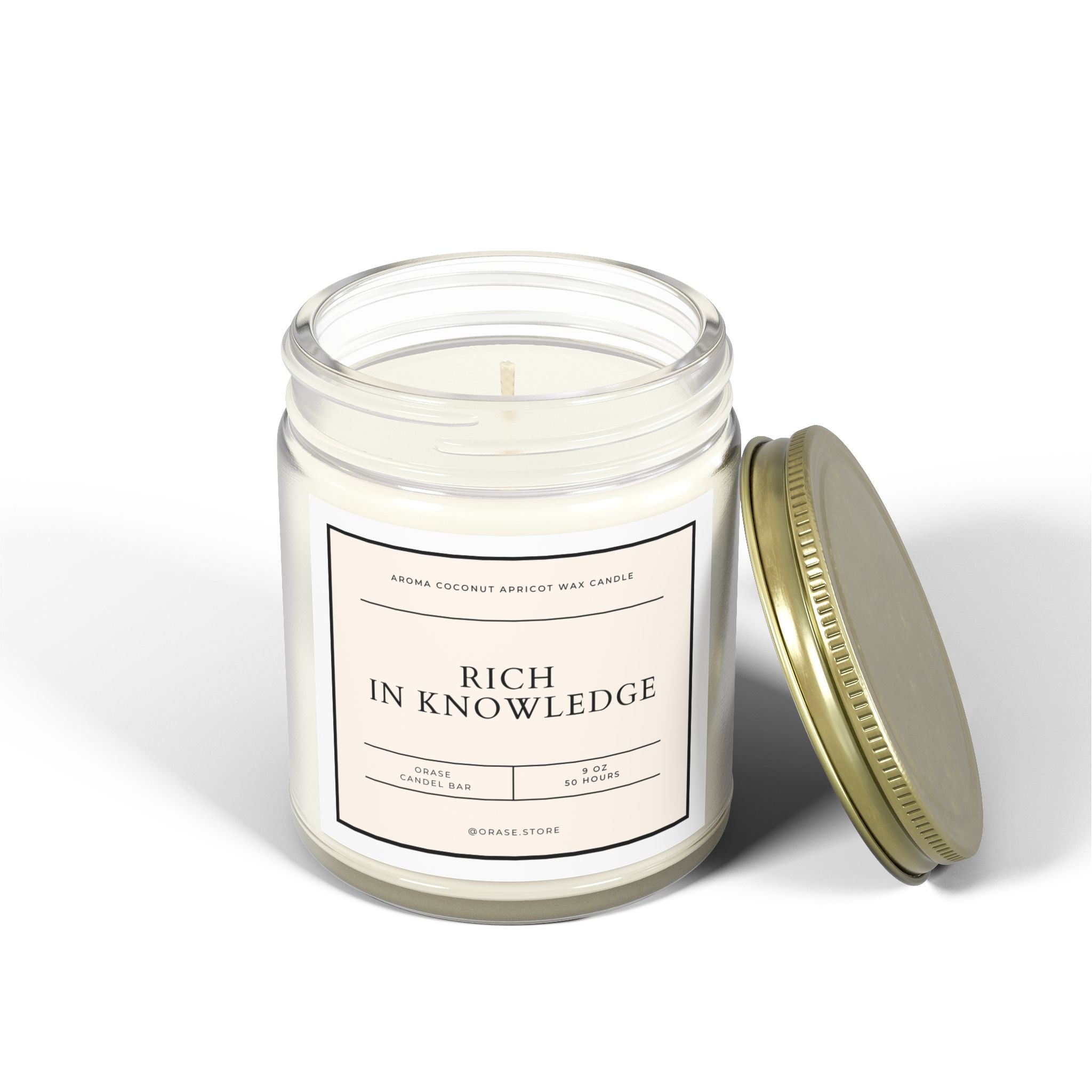 "Rich In Knowledge" Aroma Coconut Apricot Wax Candle