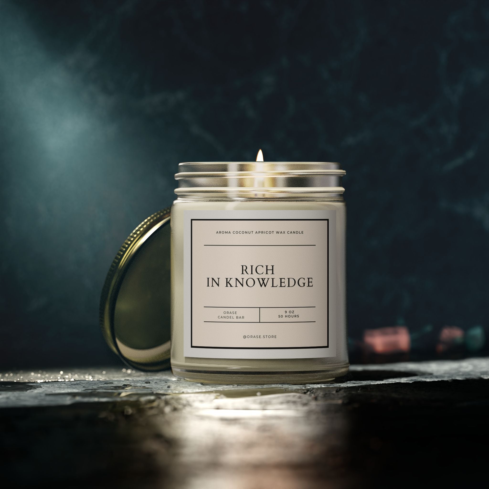 "Rich In Knowledge" Aroma Coconut Apricot Wax Candle