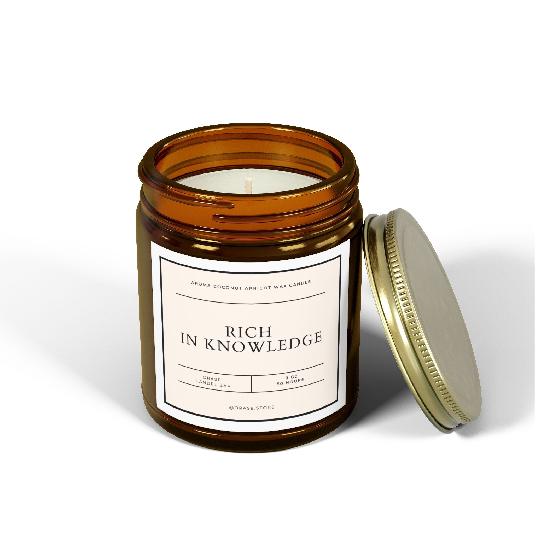 "Rich In Knowledge" Aroma Coconut Apricot Wax Candle