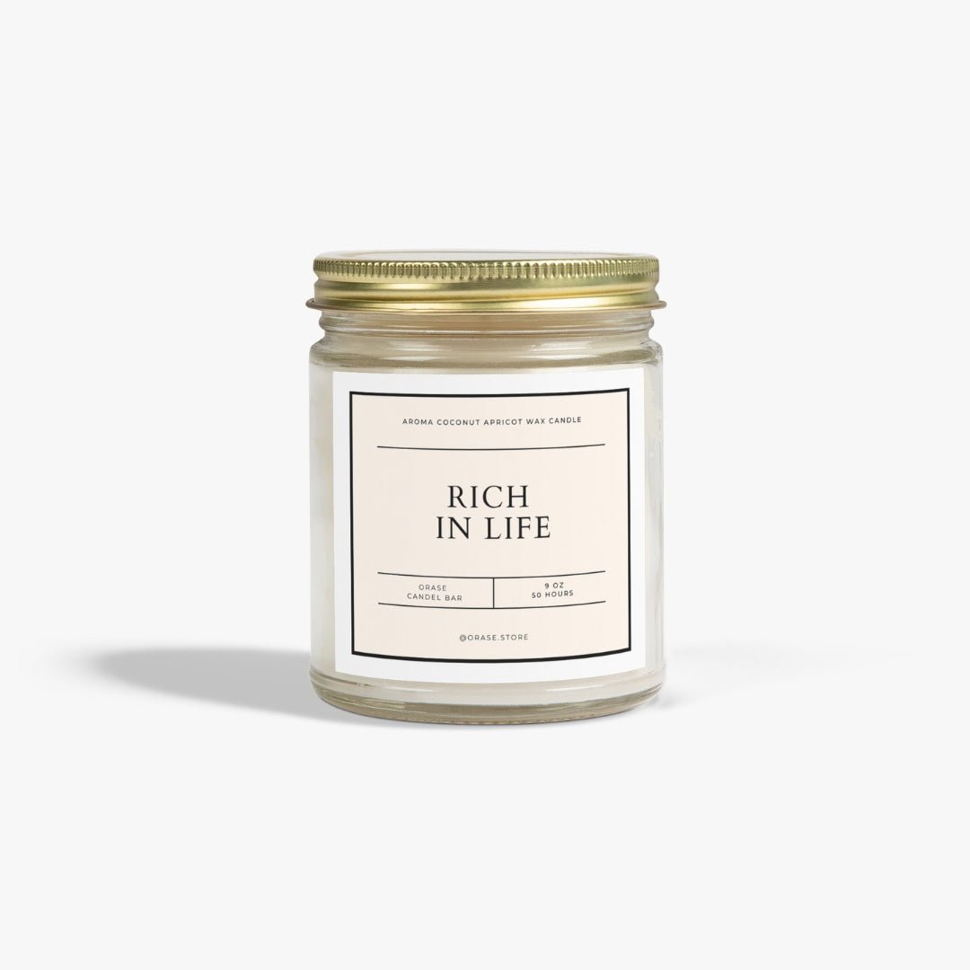 "Rich In Life" Aroma Coconut Apricot Wax Candle