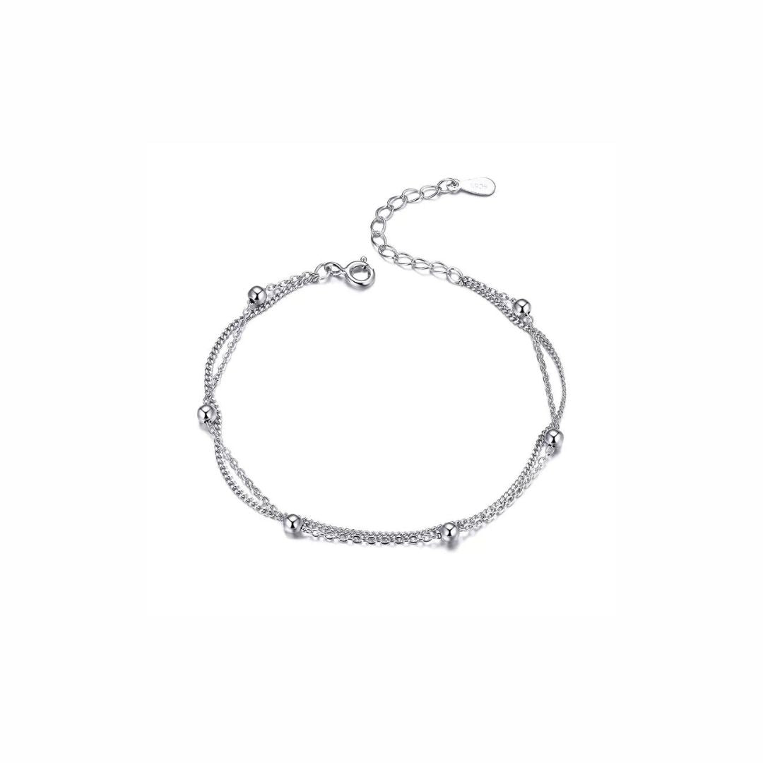 Round Beads Silver Bracelet | Anklet