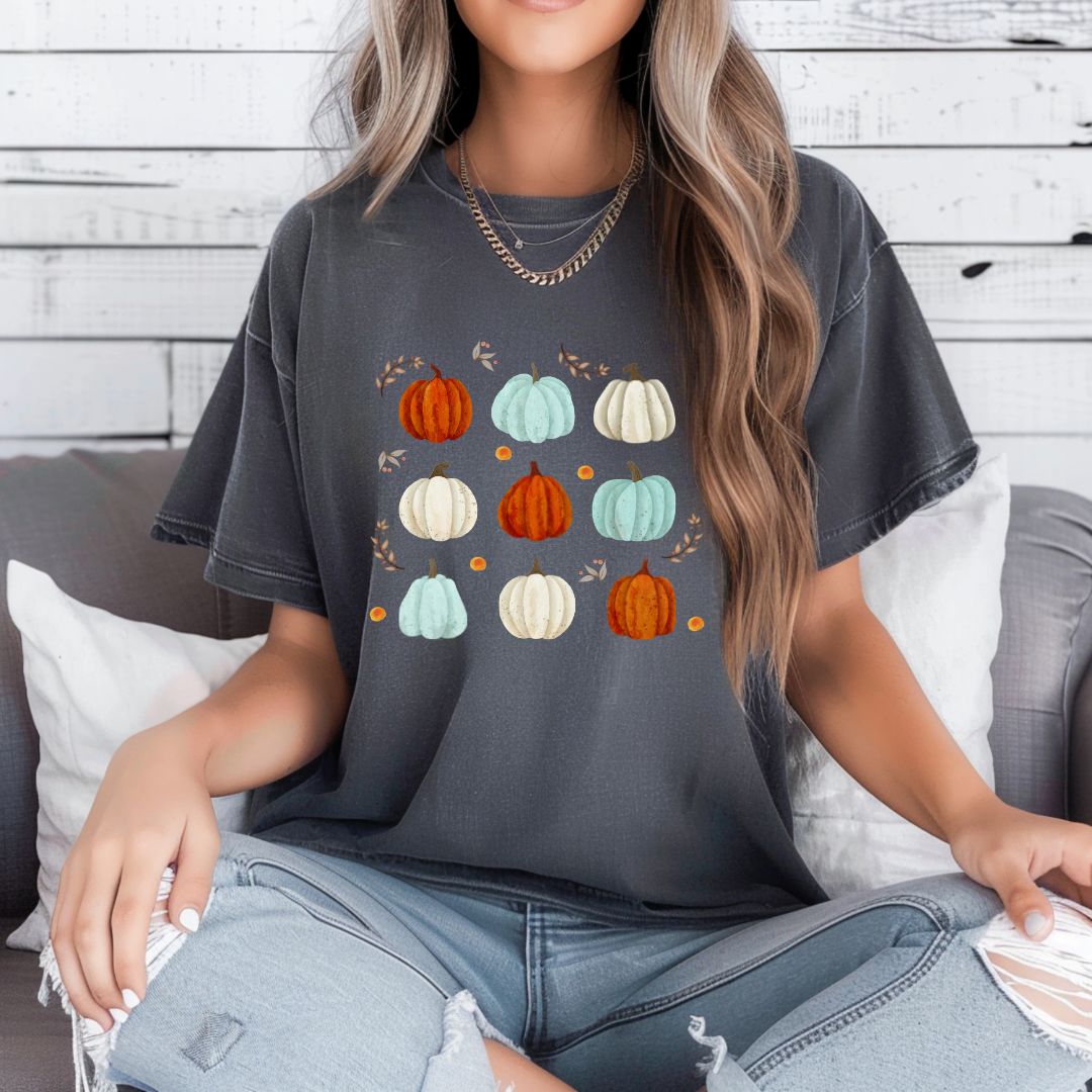 Simple Fall Shirt, Autumn Pumpkins, Thanksgiving, Halloween T-Shirt