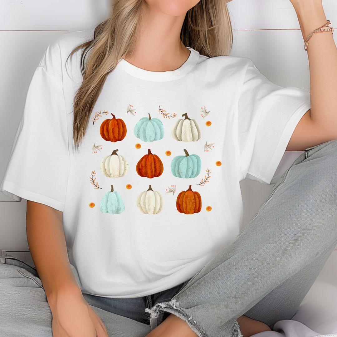 Simple Fall Shirt, Autumn Pumpkins, Thanksgiving, Halloween T-Shirt